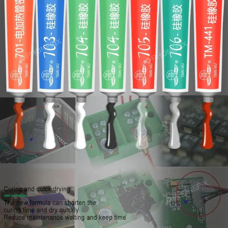 Silicone Industrial Adhesive 704 RTV Rubber Black Transparent Glue - Image 5