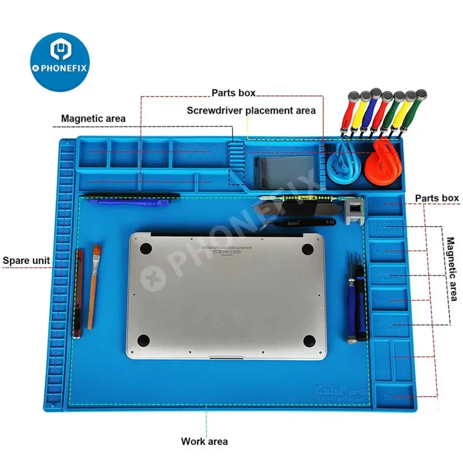 Silicone Soldering Mat With Magnetic Work Parts For Phone Repair - Image 5