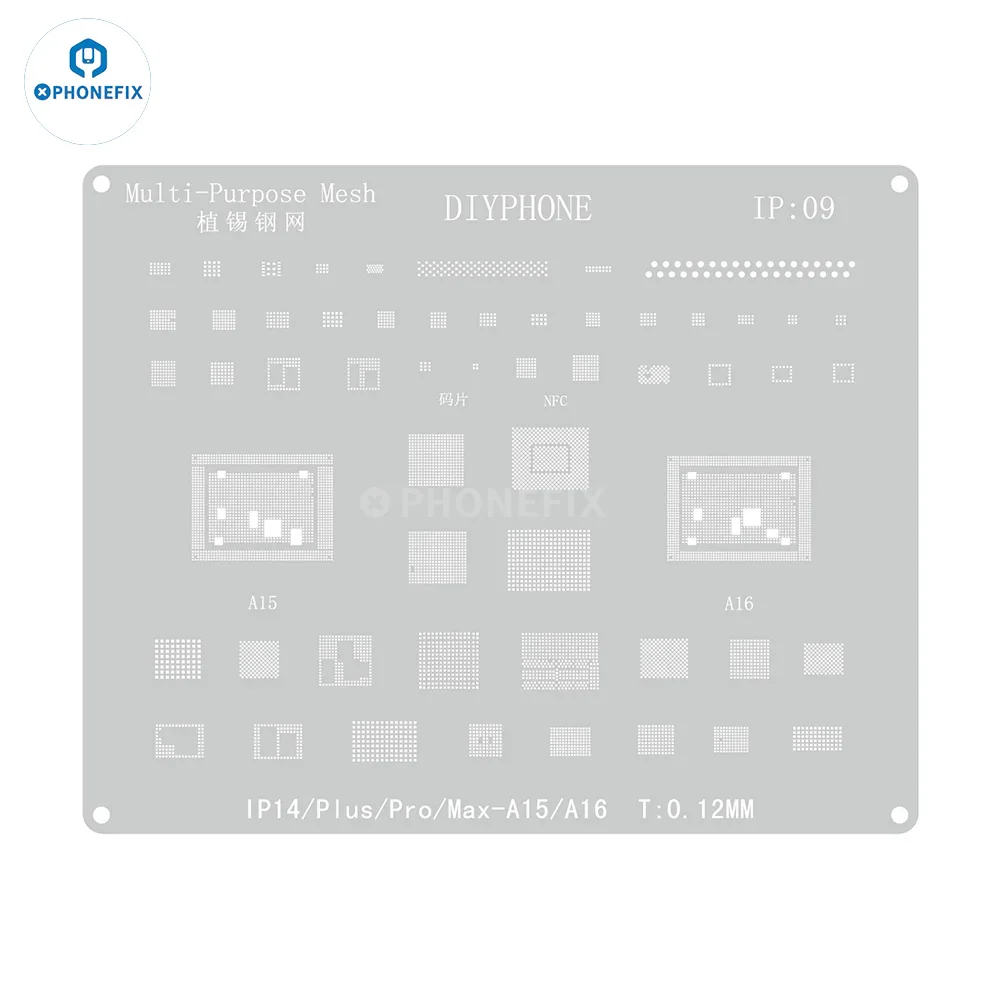 Silver BGA Reballing Stencil Template For iPhone 6-17 Pro Max - Image 11
