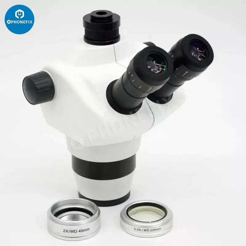 Simul-focal 8X-50X Industrial Trinocular Stereo Microscope With Lens - Image 4