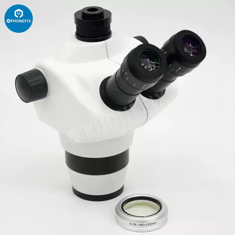 Simul-focal 8X-50X Industrial Trinocular Stereo Microscope With Lens - Image 6