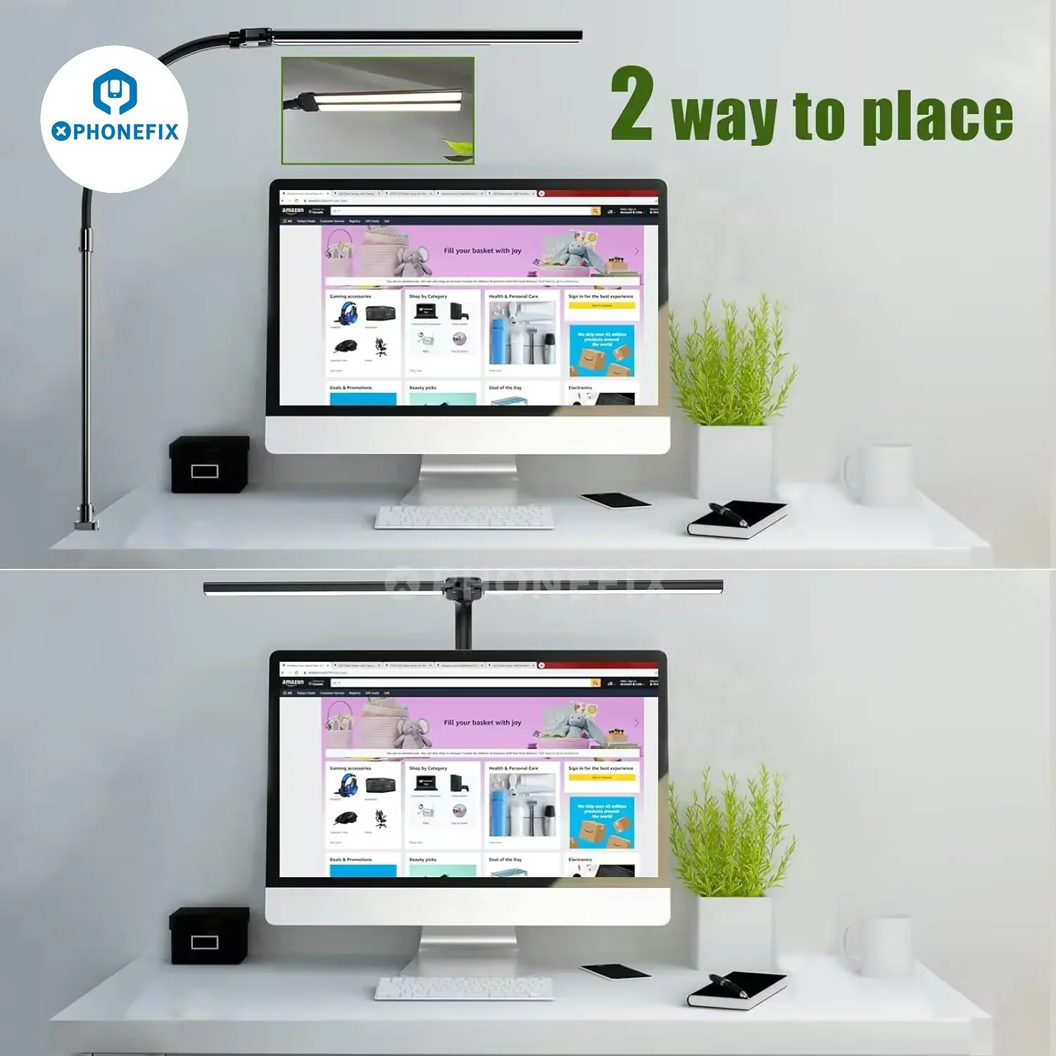Soft Eye-Protection LED Light 24W Double Head Table Desk Lamp - Image 3