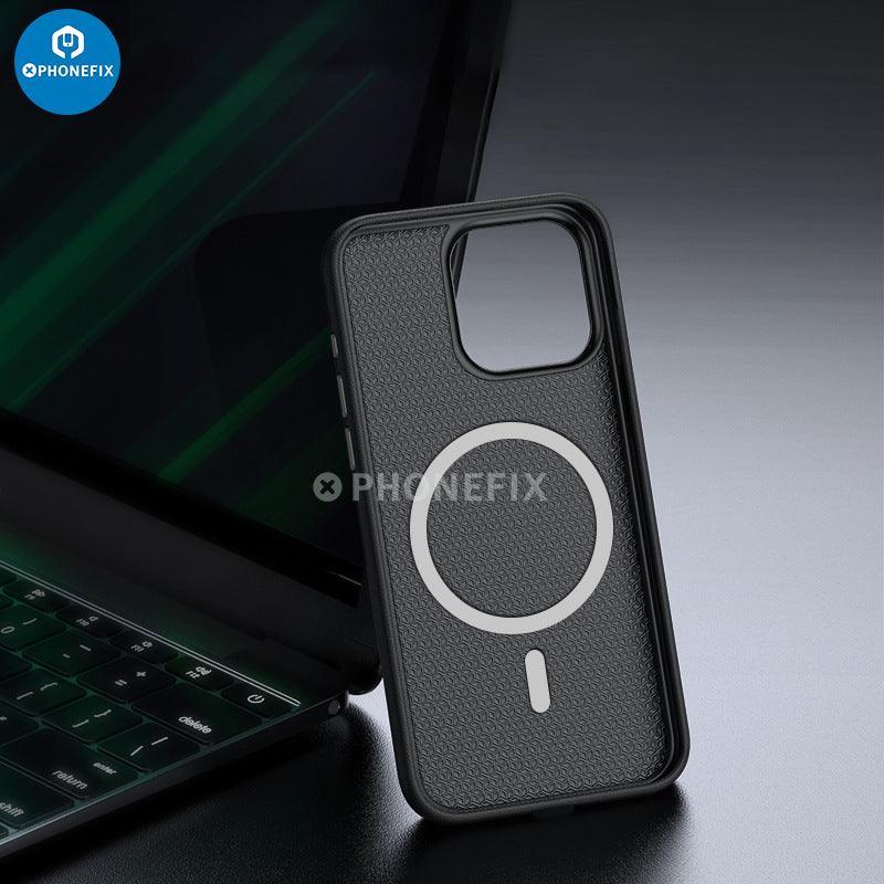 Soft PU Leather Protective Case With MagSafe For iPhone 15 Series - Image 3