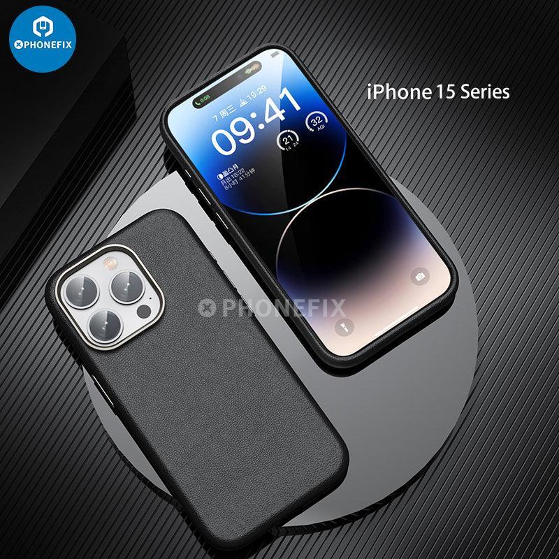 Soft PU Leather Protective Case With MagSafe For iPhone 15 Series - Image 4