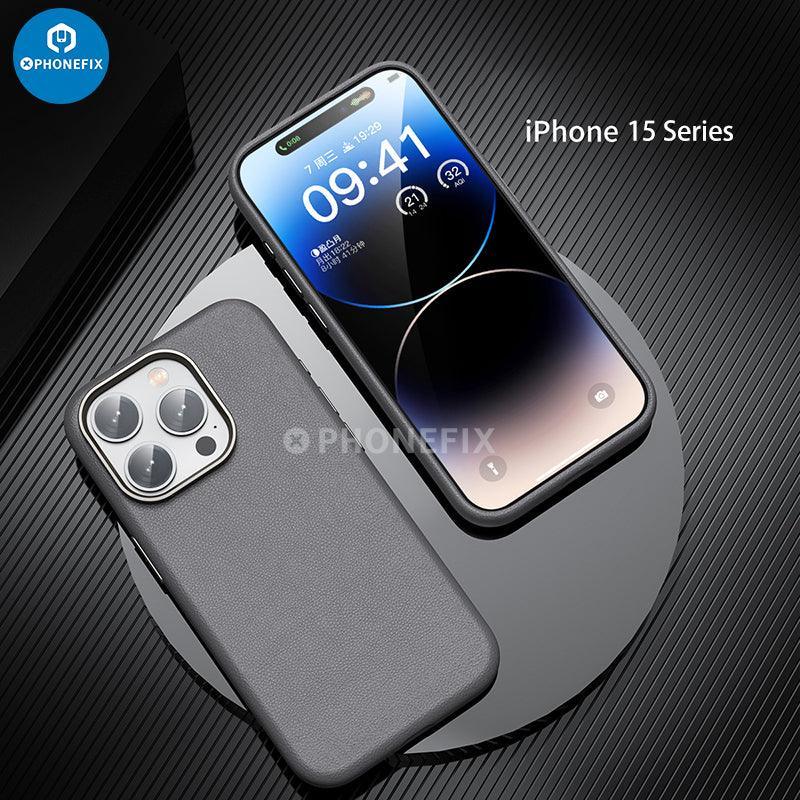 Soft PU Leather Protective Case With MagSafe For iPhone 15 Series - Image 5