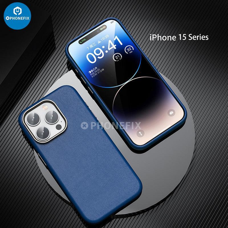 Soft PU Leather Protective Case With MagSafe For iPhone 15 Series - Image 6