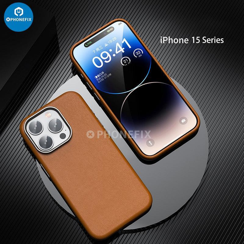 Soft PU Leather Protective Case With MagSafe For iPhone 15 Series - Image 7