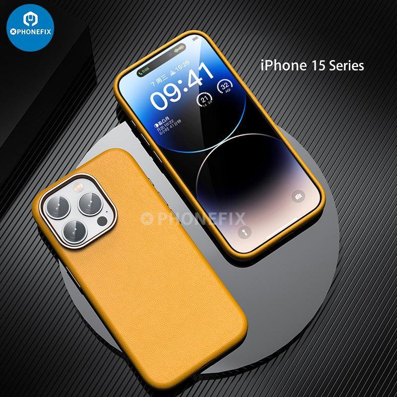 Soft PU Leather Protective Case With MagSafe For iPhone 15 Series - Image 8