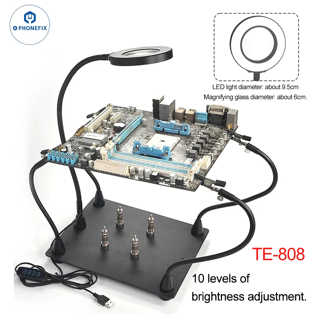 Soldering Iron Station Stand With Welding Magnifying Glass Clip - Image 2