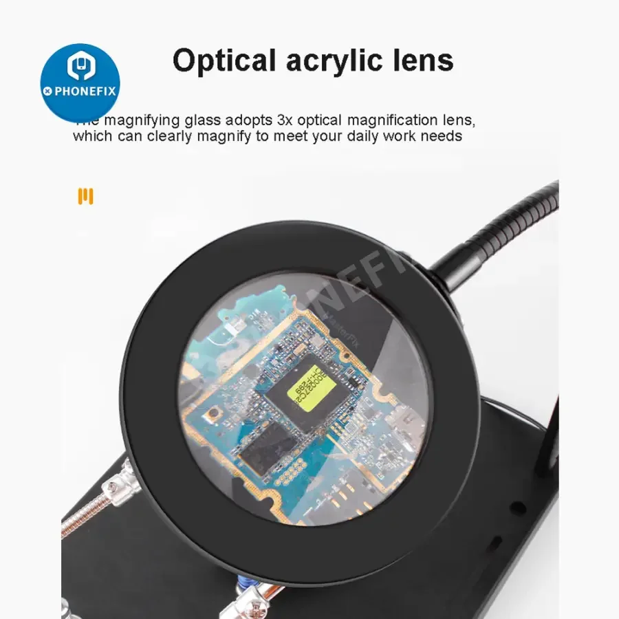 Soldering Iron Station Stand With Welding Magnifying Glass Clip - Image 3