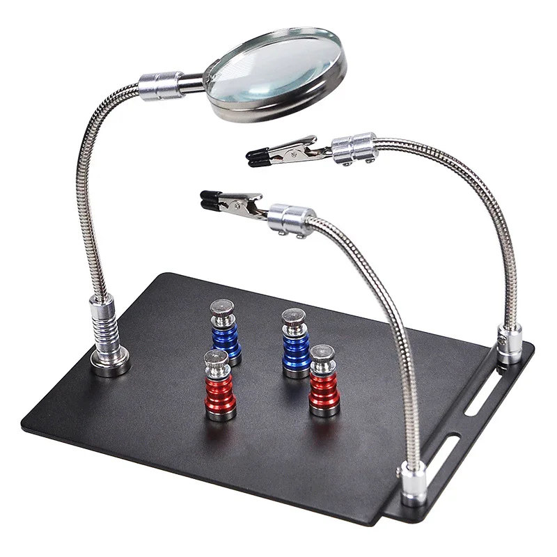 Soldering Iron Station Stand With Welding Magnifying Glass Clip - Image 5