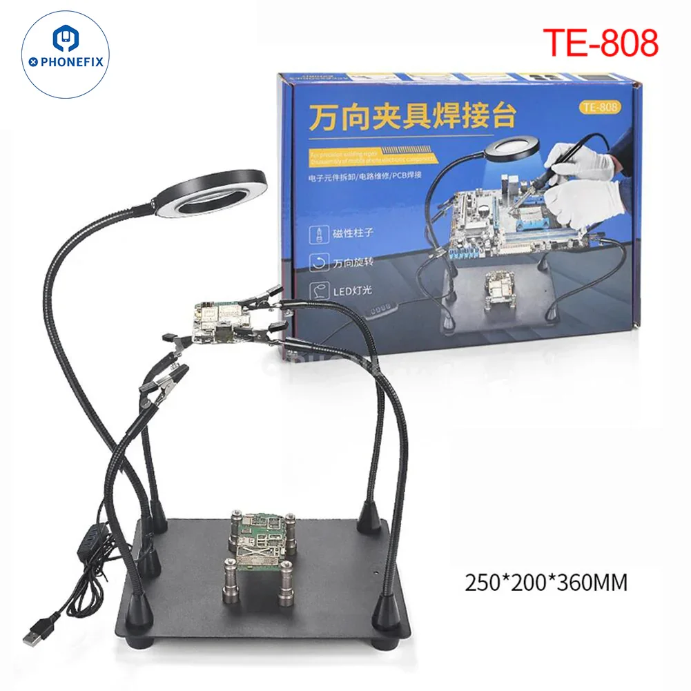 Soldering Iron Station Stand With Welding Magnifying Glass Clip - Image 7