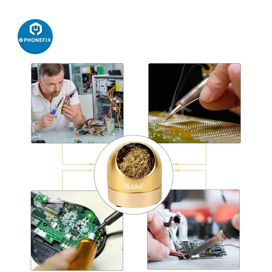 Soldering Iron Tip Cleaner Holder With Cleaning Brass Wire For Phone - Image 4