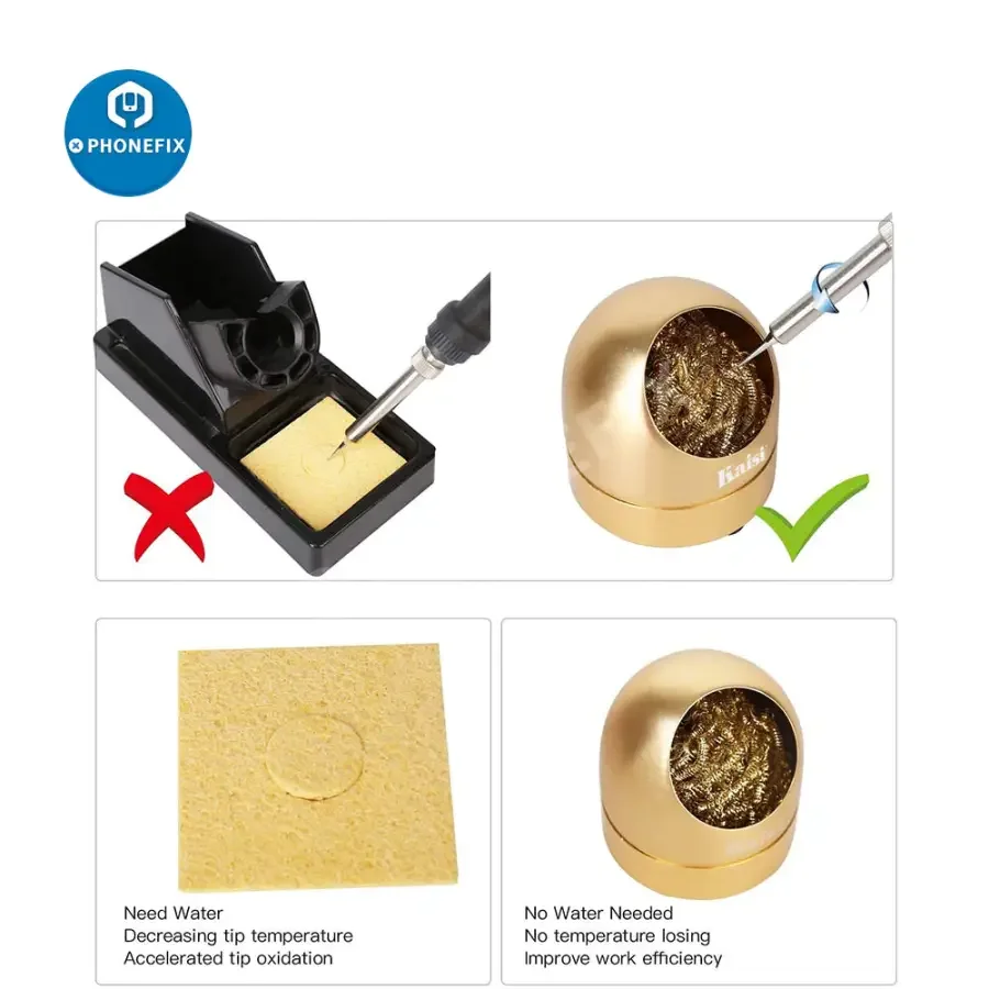 Soldering Iron Tip Cleaner Holder With Cleaning Brass Wire For Phone - Image 5