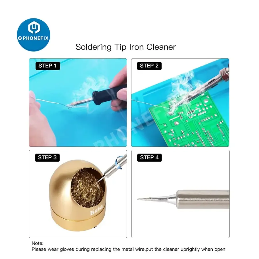 Soldering Iron Tip Cleaner Holder With Cleaning Brass Wire For Phone - Image 6