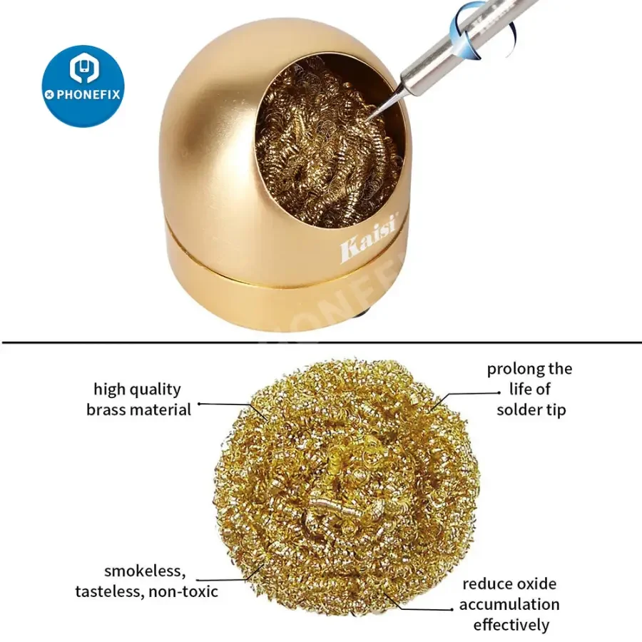 Soldering Iron Tip Cleaner Holder With Cleaning Brass Wire For Phone - Image 7