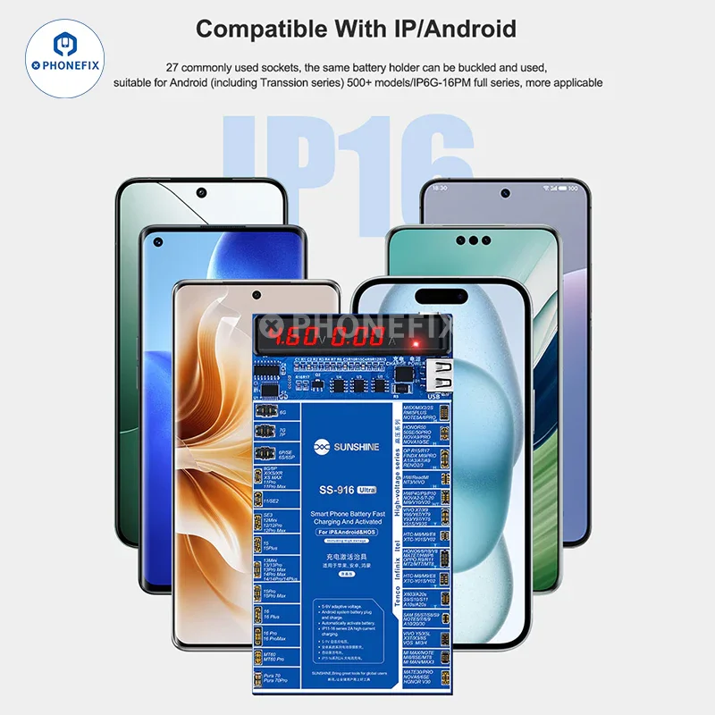 SS-916 Ultra Android & iPhone X-16 Fast Charging Battery Activation Board - Image 2