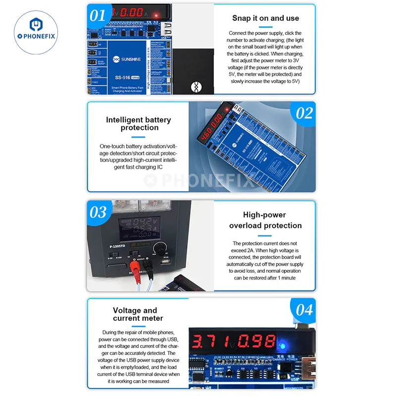 SS-916 Ultra Android & iPhone X-16 Fast Charging Battery Activation Board - Image 5