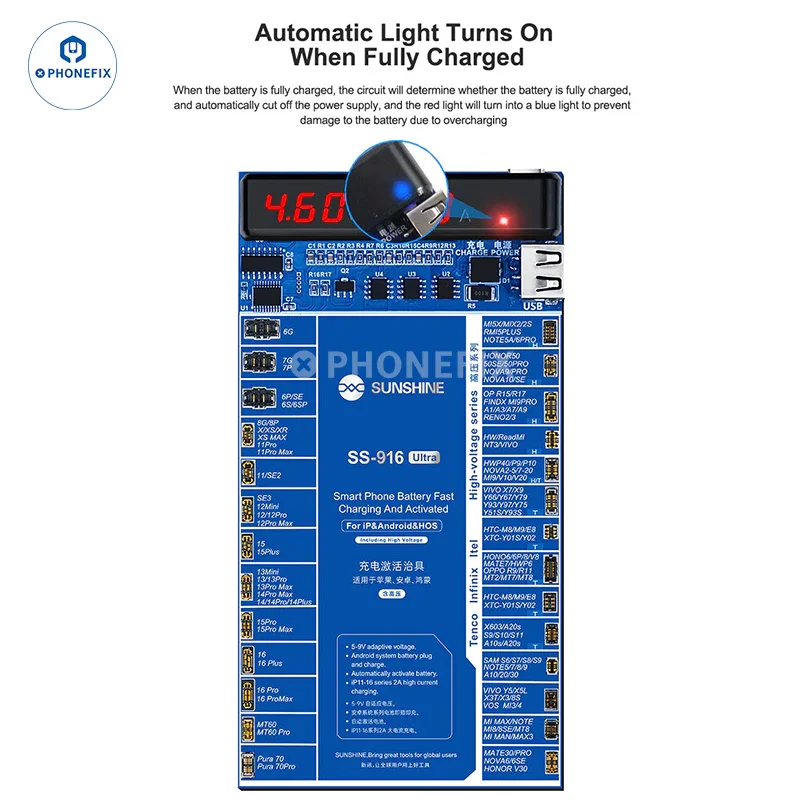 SS-916 Ultra Android & iPhone X-16 Fast Charging Battery Activation Board - Image 8