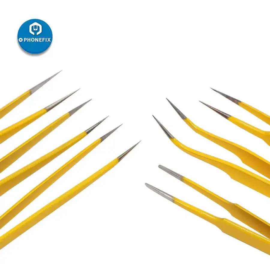 Stainless Steel Anti-static Tweezers Kit for PCB Soldering Repair Tool - Image 3