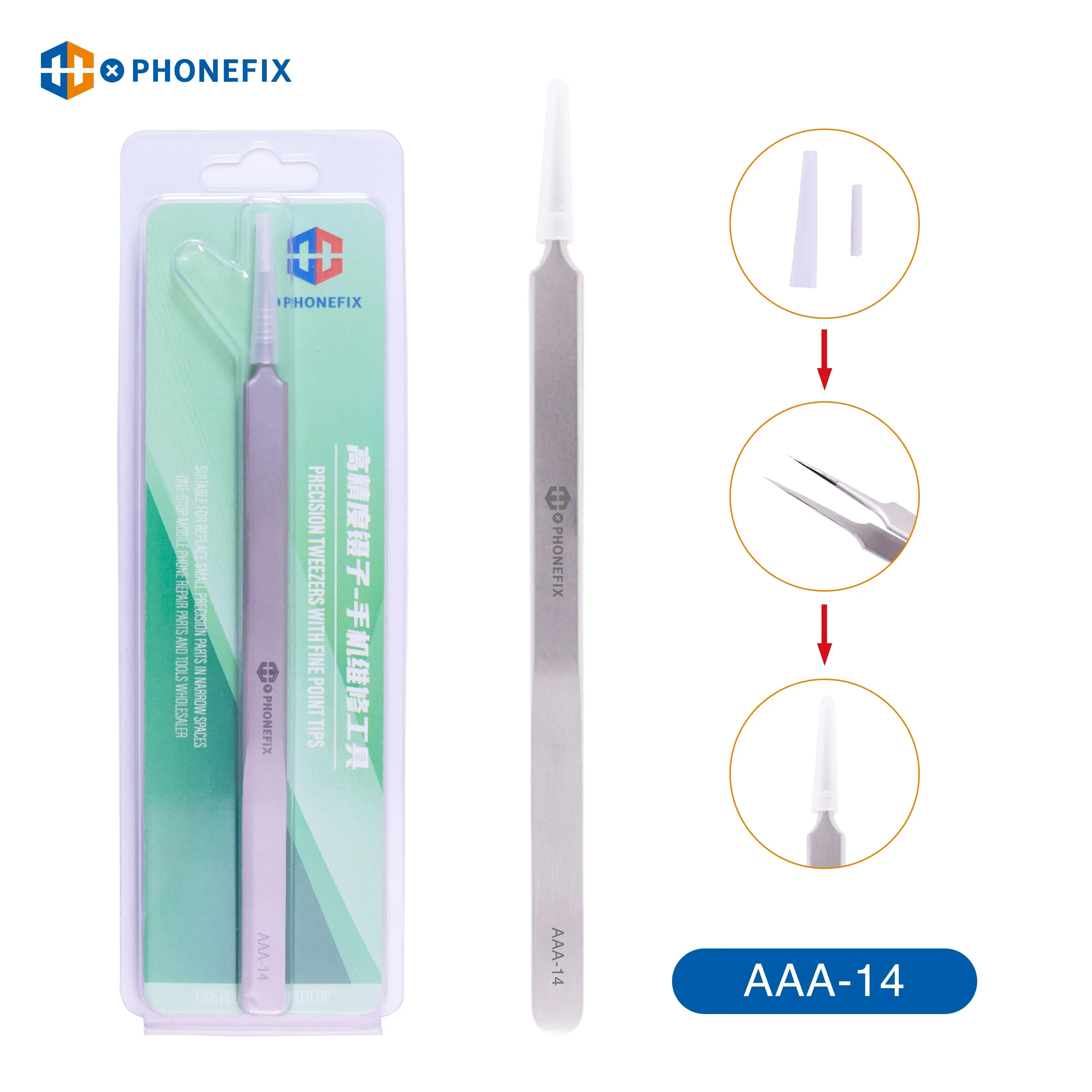 Stainless Steel Anti-Static Tweezers Precision Pointed Tweezers Tool - Image 4