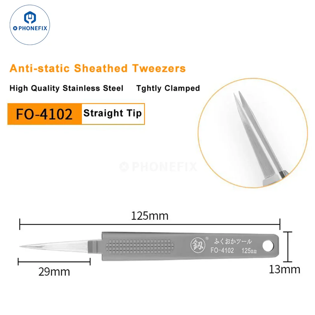 Stainless Steel Precision Tweezers Anti-static Sheathed Tweezers - Image 7