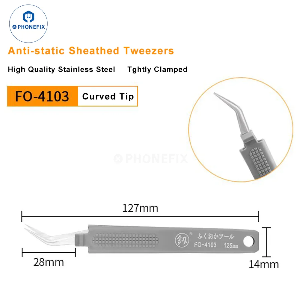 Stainless Steel Precision Tweezers Anti-static Sheathed Tweezers - Image 8