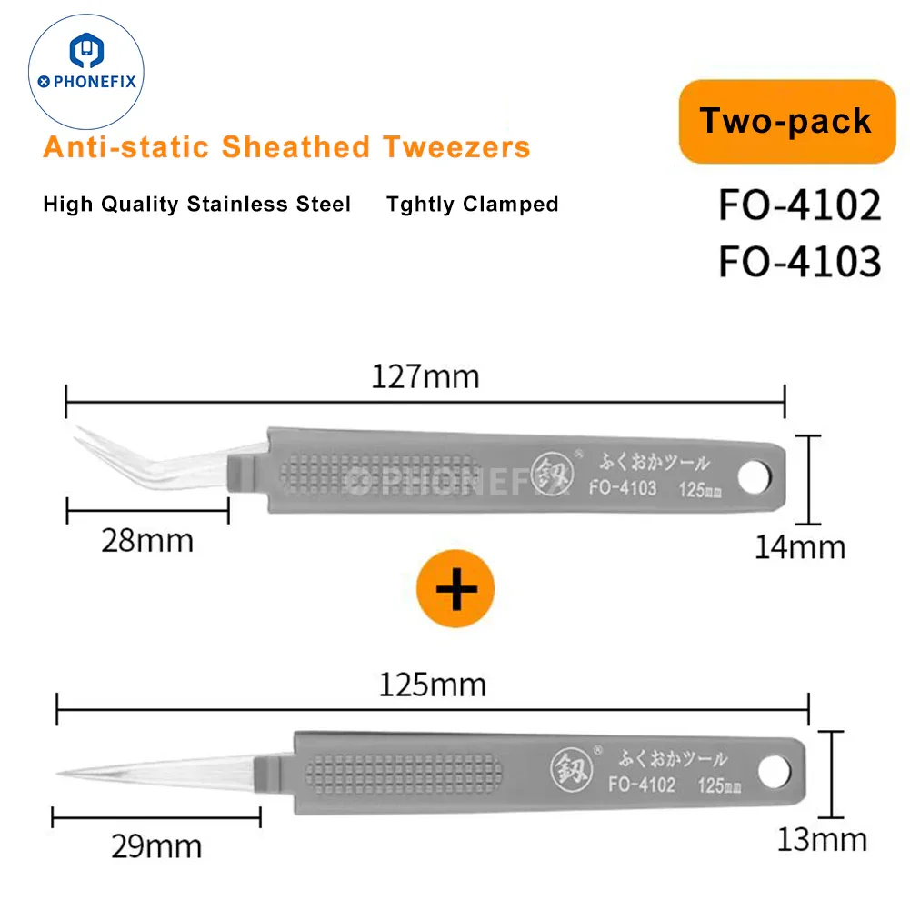 Stainless Steel Precision Tweezers Anti-static Sheathed Tweezers - Image 9