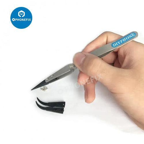 Straight Head / Anti-static Cross Type Tweezers Phone Repair Tool - Image 3