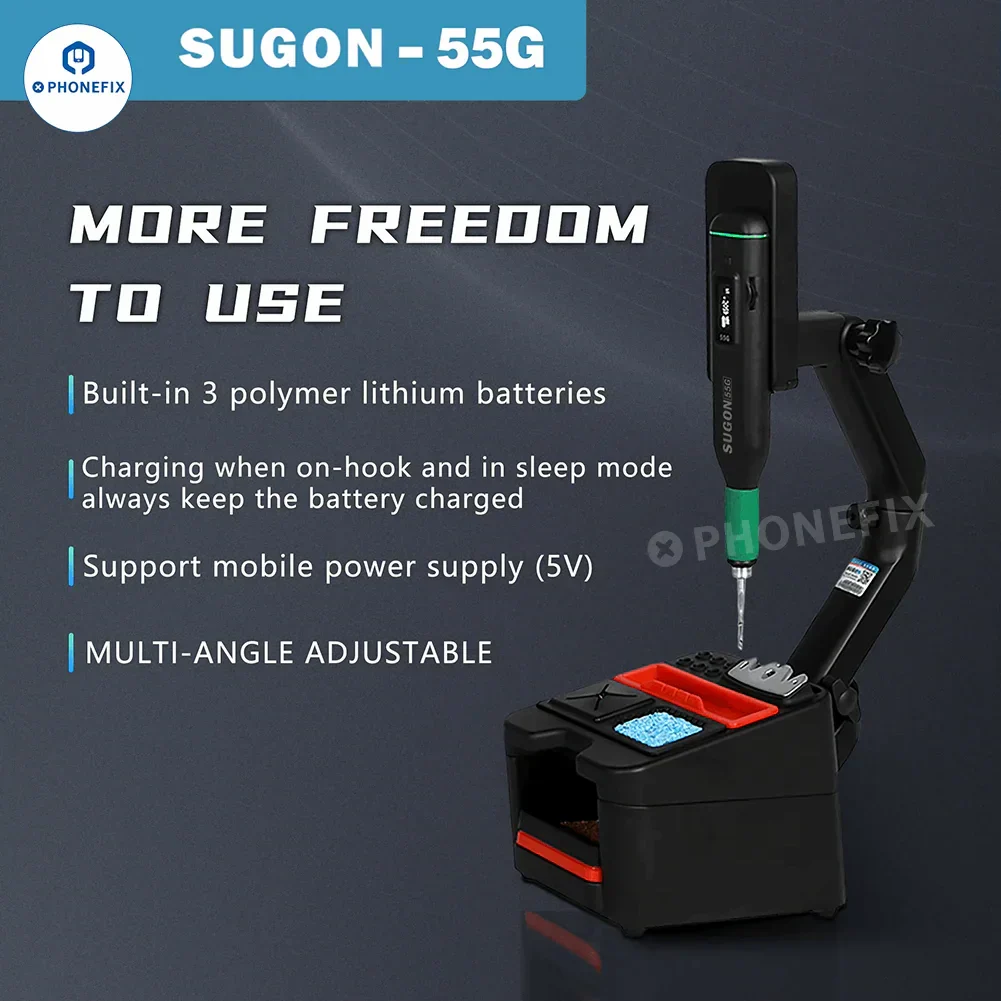 SUGON 55G Wireless Soldering Station Compatible JBC C210 Tips - Image 4
