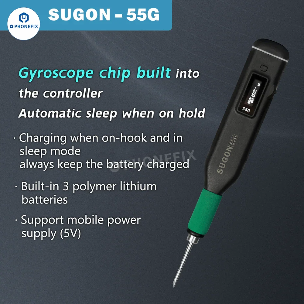 SUGON 55G Wireless Soldering Station Compatible JBC C210 Tips - Image 5