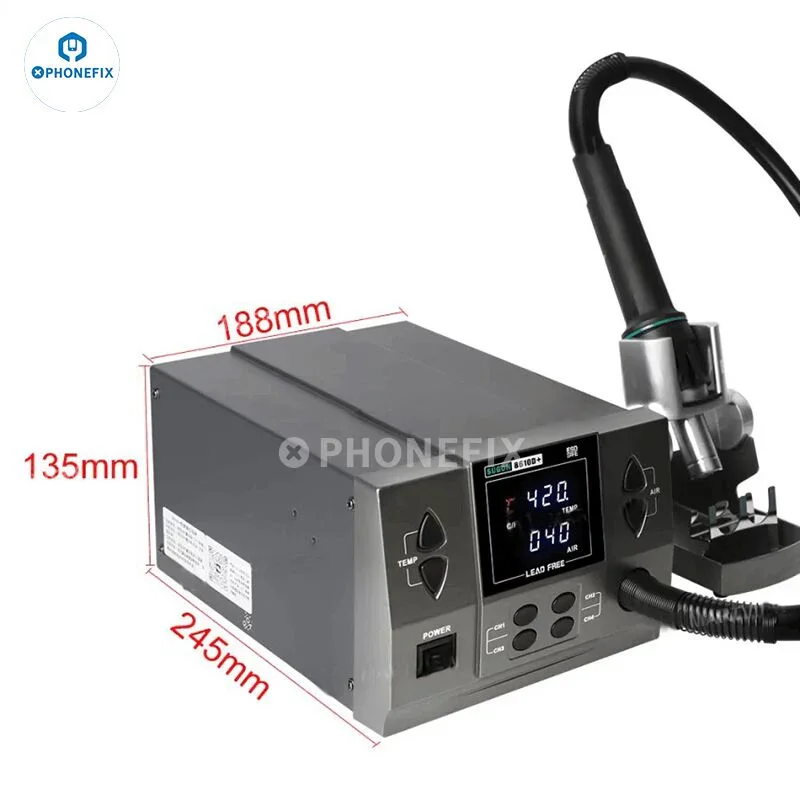 SUGON 8610D+ 1000W Digital Display Heat Gun Desoldering Rework Station - Image 4