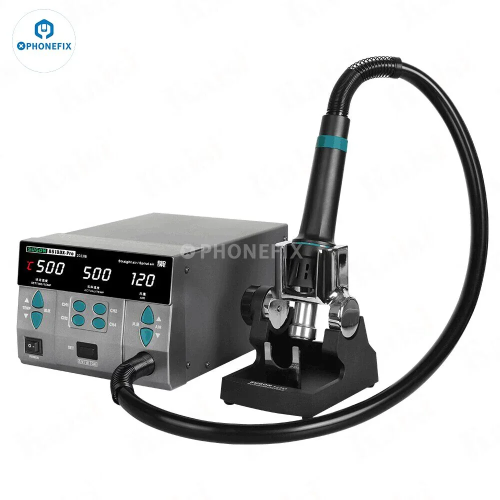 SUGON 8610DX 1000W Hot Air Rework Station With LED Display 5 Nozzle - Image 2