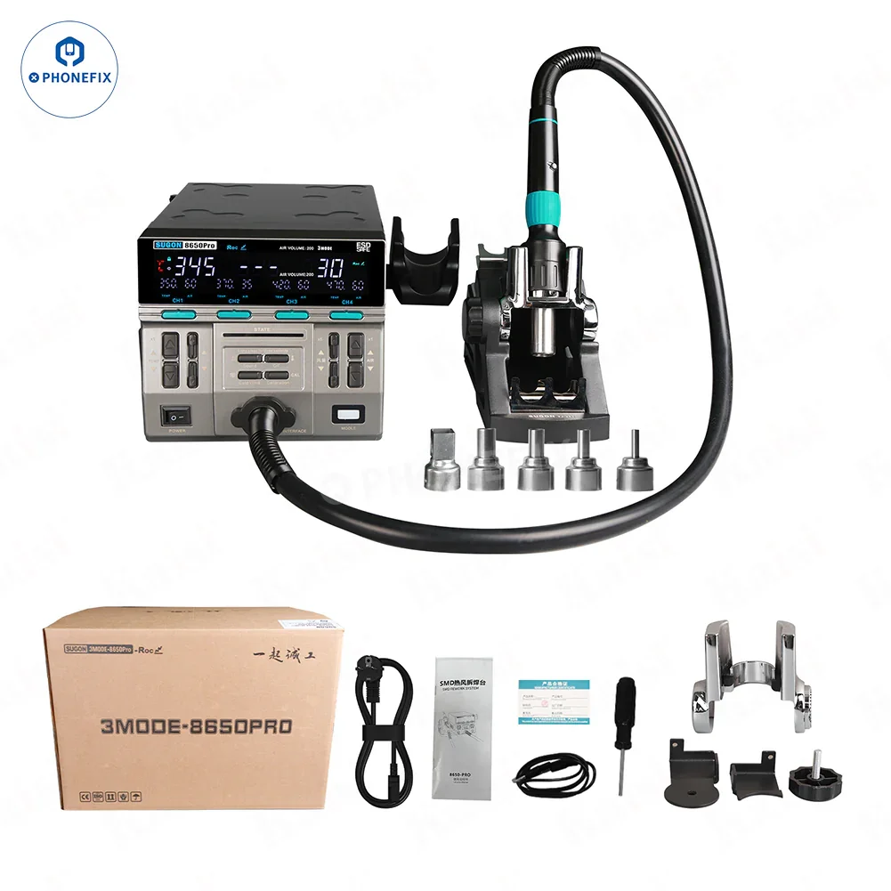 SUGON 8650Pro Curve Hot Air Gun 1300W BGA Rework Station - Image 11