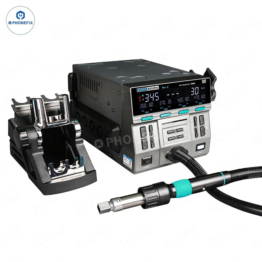SUGON 8650Pro Curve Hot Air Gun 1300W BGA Rework Station - Image 5