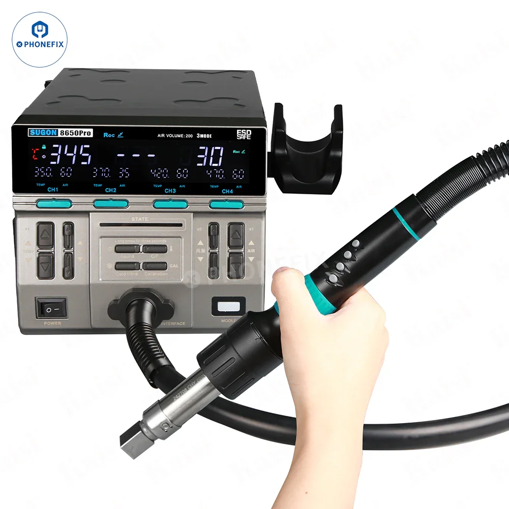 SUGON 8650Pro Curve Hot Air Gun 1300W BGA Rework Station - Image 8