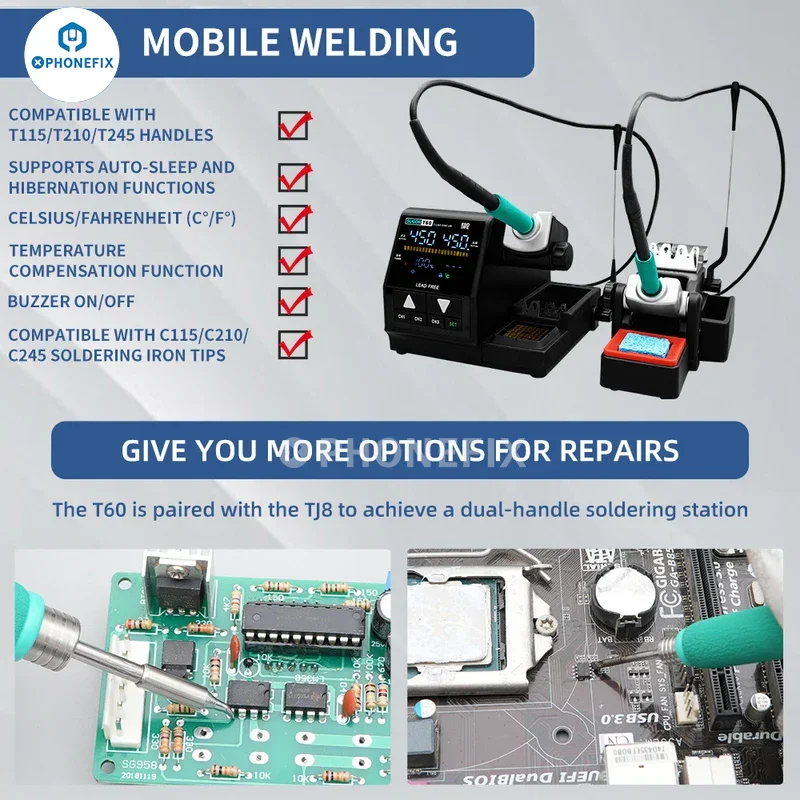 Sugon T60 Soldering Station With TJ8 Extender T210 T245 T115 Handle - Image 5