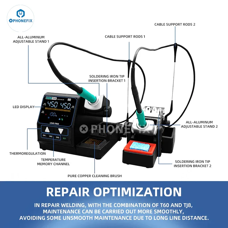 Sugon T60 Soldering Station With TJ8 Extender T210 T245 T115 Handle - Image 7
