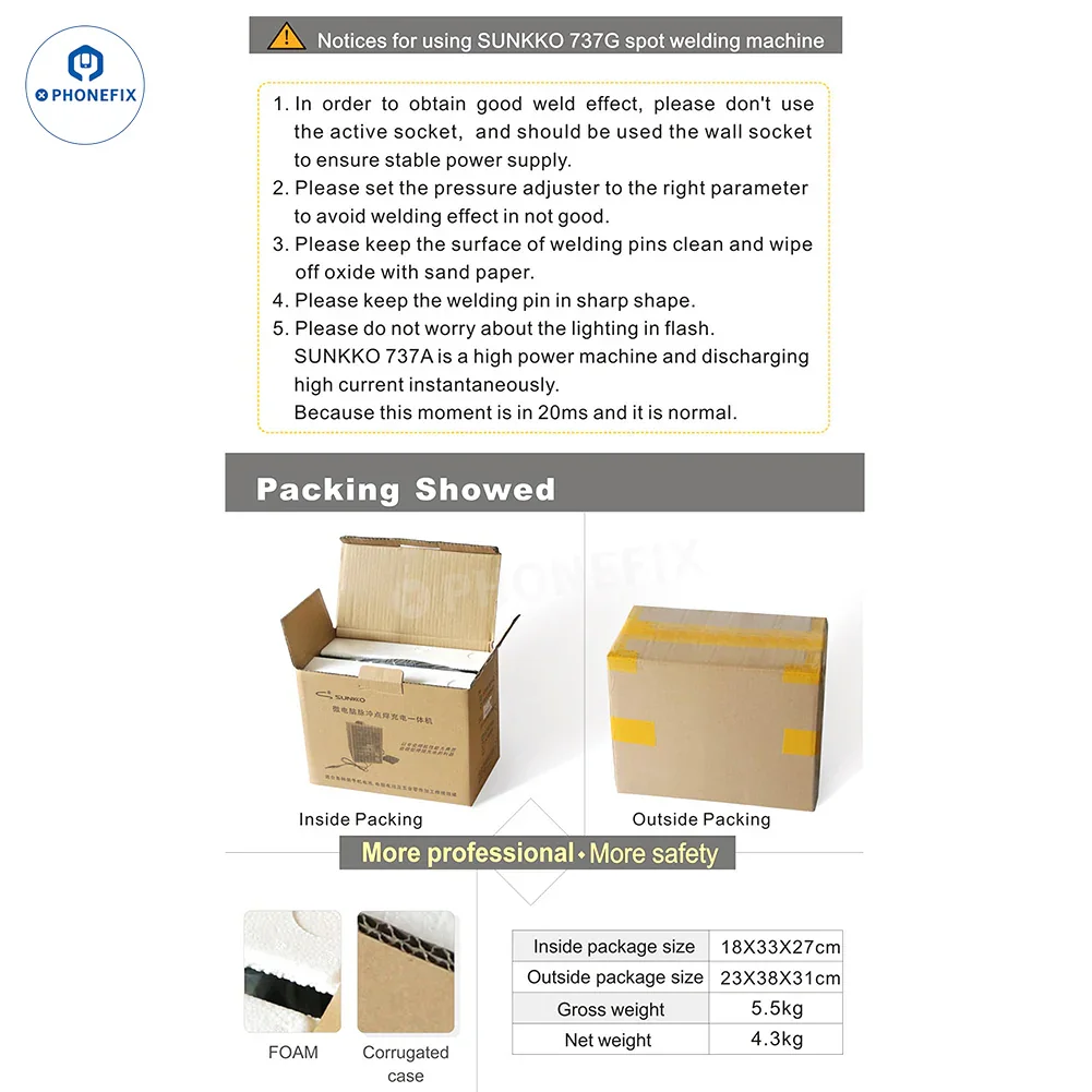 SUNKKO 737G 737G+ Dual Pulse Battery Spot Welder - Image 10
