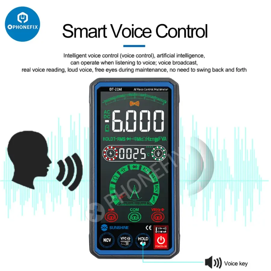 DT-22AI Voice Control Intelligent Multimeter Digital Tester - Image 3