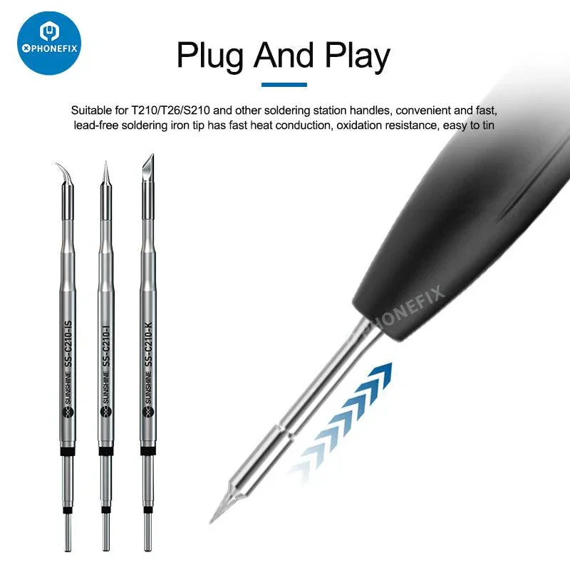 Sunshine GVM C210 Soldering Tip C210-I/IS/K for JBC Welding - Image 2