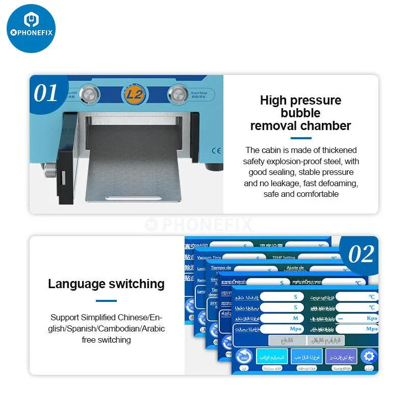 SUNSHINE L2 Intelligent LCD Screen Defoaming All-in-One Machine - Image 10