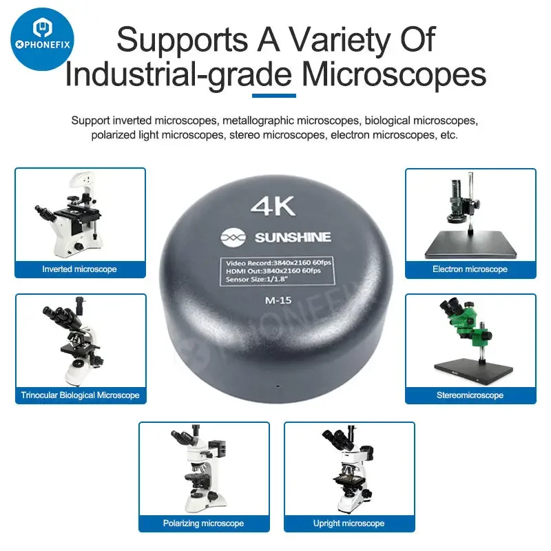 SUNSHINE M-15 HDMI 60fps 4K Camera For Trinocular Microscope - Image 5
