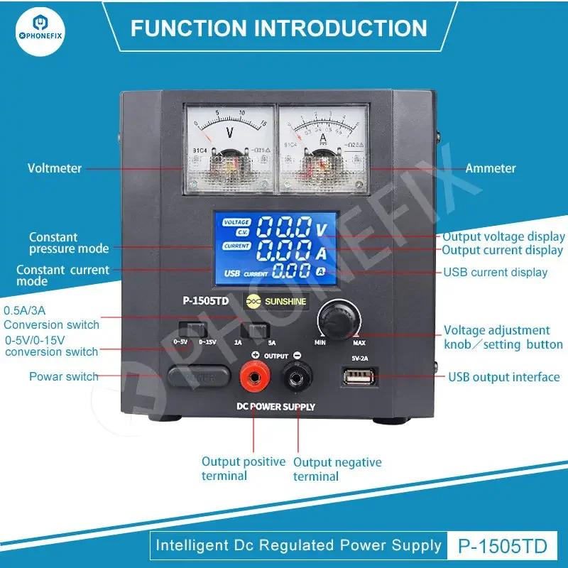 SUNSHINE P-1505TD Intelligent DC Power Supply - Image 5