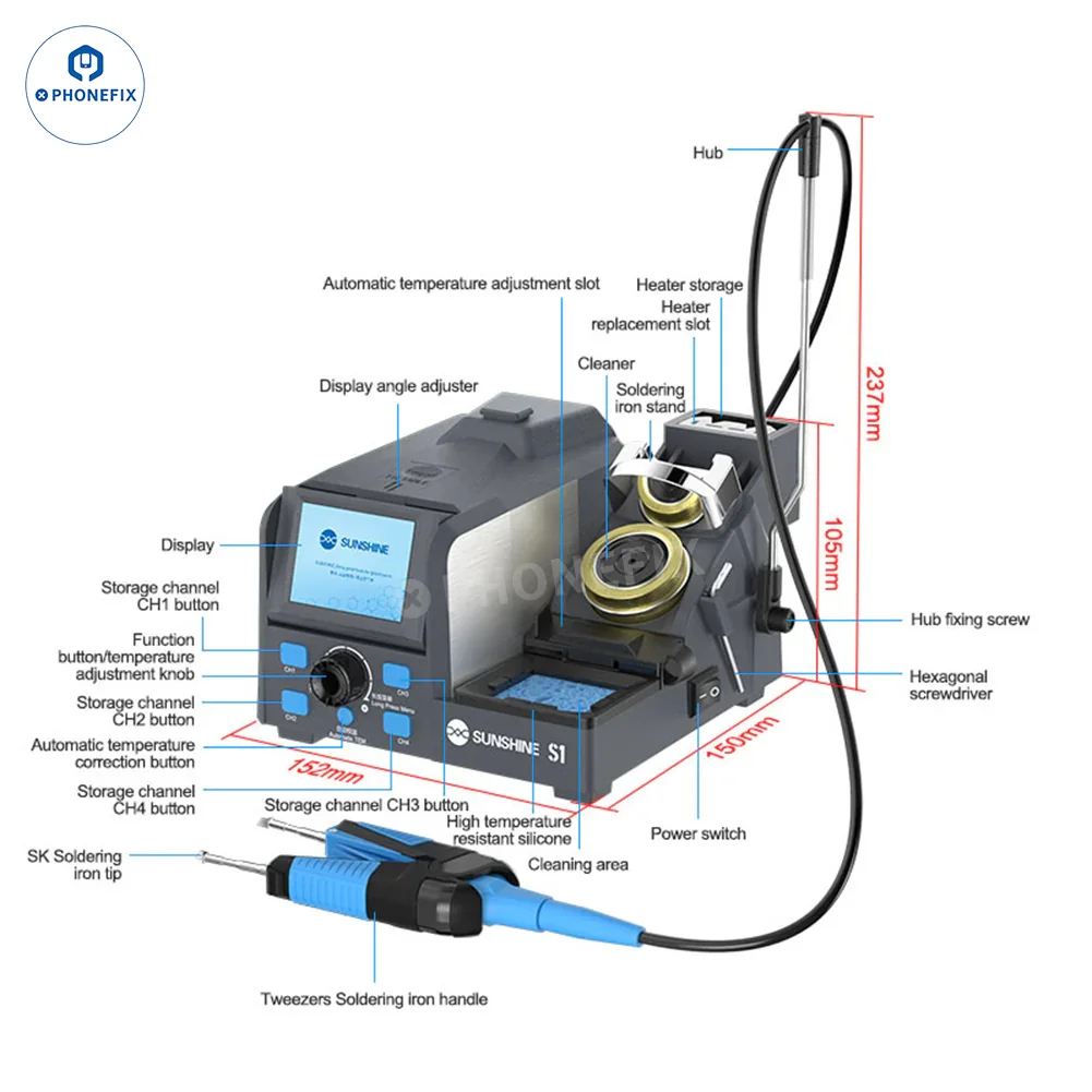 Sunshine S1 S2 Soldering Tweezers T210 BGA Rework Station - Image 7