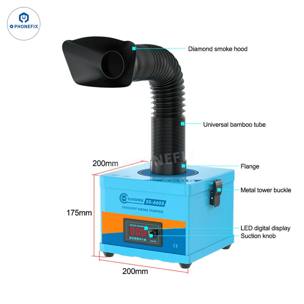 SUNSHINE SS-6604 SS-6605 Soldering Smoke Purifier Fume Extractor - Image 9