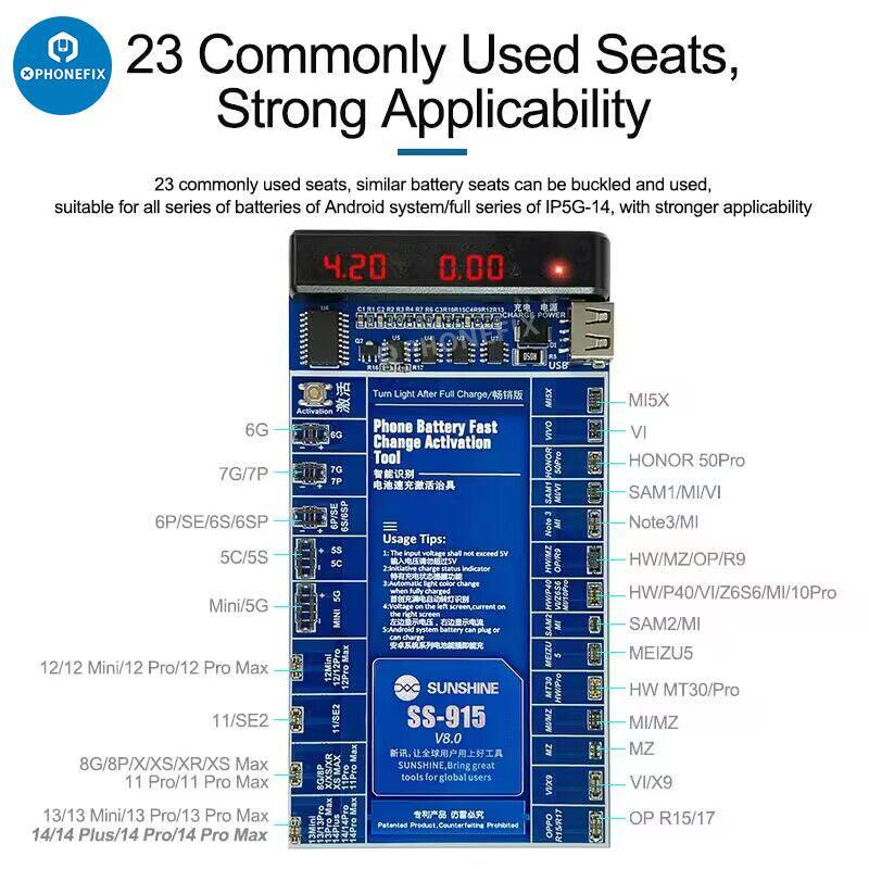 SUNSHINE SS 915 iPhone Android Battery Fast Charging Activation Board - Image 4