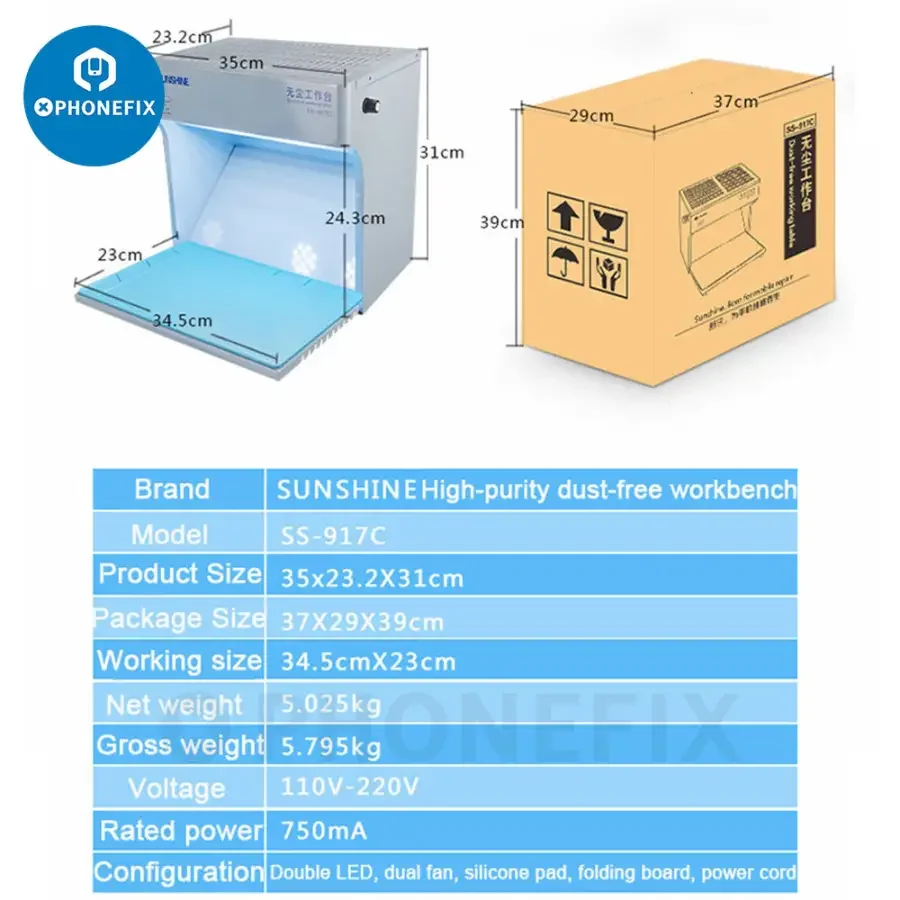 Sunshine SS-917C Dust Free Working Table Cleaning Anti Dust Workbench - Image 13
