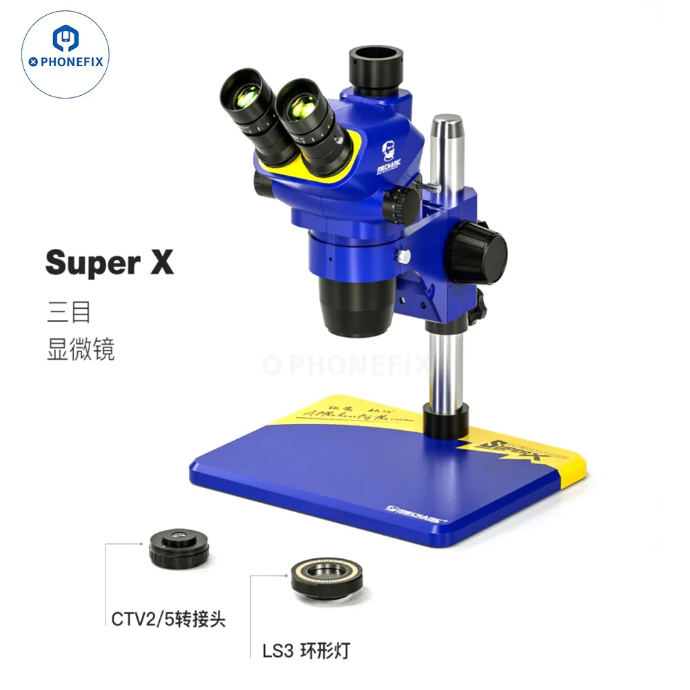 Super X-B11 6.7X-45X Trinocular Stereo Microscope Mechanic - Image 3