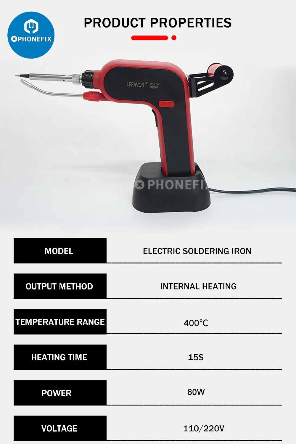 SW-80 Thermostat Soldering Iron With Soldering Tin Feeding Kit 80W - Image 4